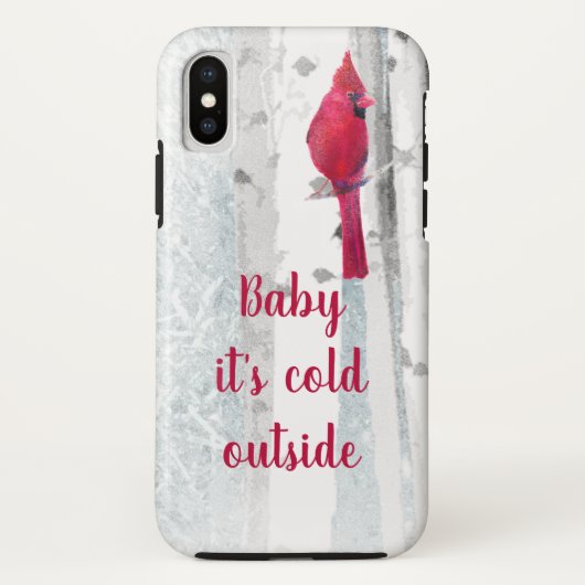 Zitat zum Vogelschnee von Red Kardinal Bird Case-Mate iPhone Hülle (Rückseite)