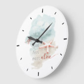 Zitat zum Wasserfarbenangebot an Küstengewässern Große Wanduhr (Winkel)