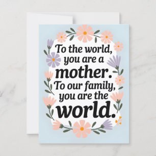 Zitat zum Welttag der besten Mama-Blumenschurke Postkarte
