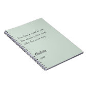 Zitat zum Ziel "Sage green inspiririration" Notizblock (Rechte Seite)