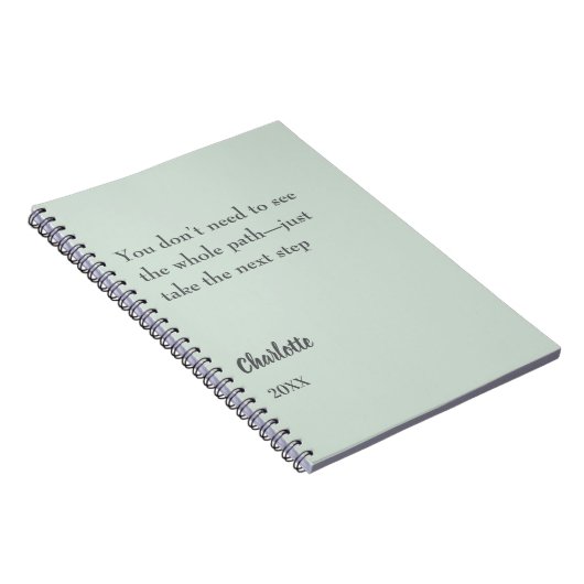 Zitat zum Ziel "Sage green inspiririration" Notizblock (Rechte Seite)