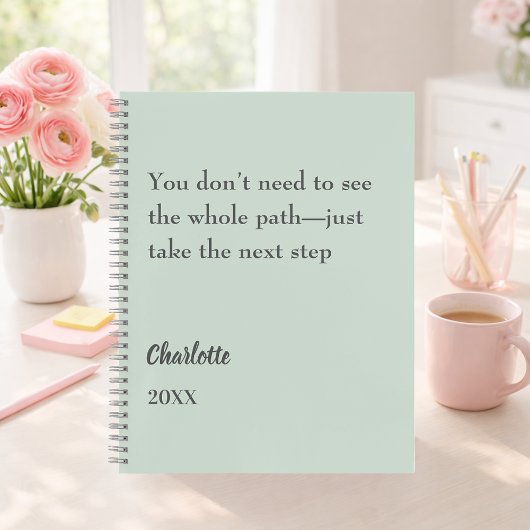 Zitat zum Ziel "Sage green inspiririration" Notizblock