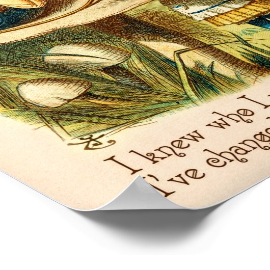 Zitat zur Alice im Wunderland - Ich wusste, wer ic Poster (Ecke)