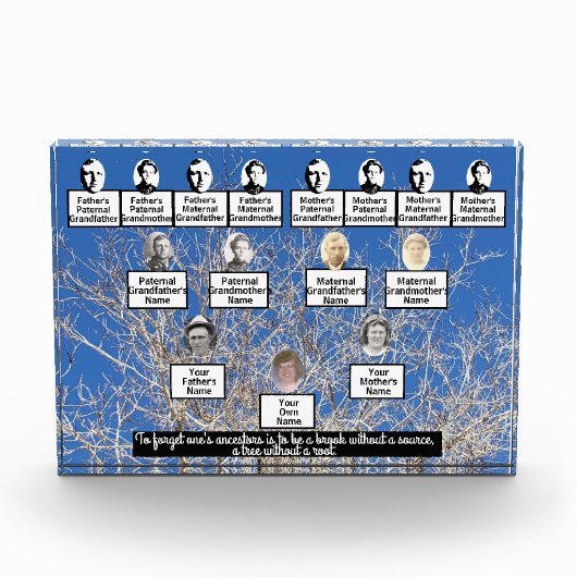 Zitat zur Baum-Familie der Zweigstellen-Fotos Fotoblock (Vorderseite)