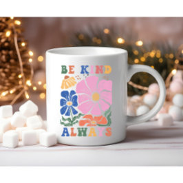 Zitat zur Blumenmotivation von Retro Boho - Seien Kaffeetasse