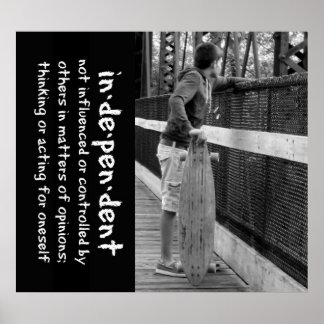 Zitat zur Einstellung des Teenagers in Longboard Poster