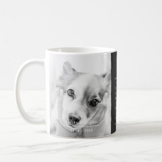 Zitat zur Erinnerung an Haustiere Modernes, einfac Kaffeetasse (Links)