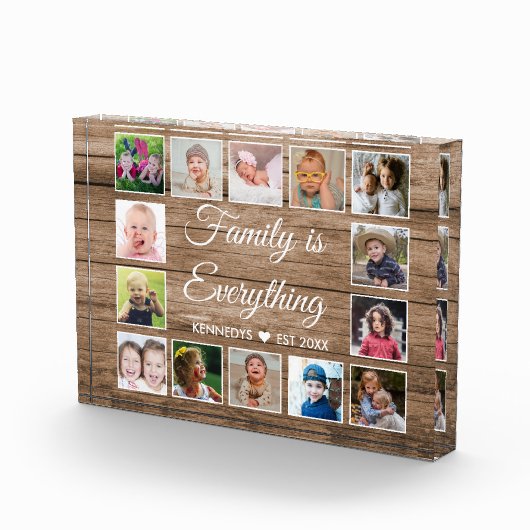 Zitat zur Familienname für rustikales Holz 14 Bild Fotoblock (Rechts)