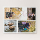 Zitat zur Familienstärke und vier Fotocollagen der Puzzle (Horizontal)