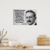 Zitat zur freien Gesellschaft Hayek Poster (Küche)