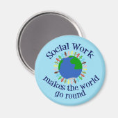 Zitat zur Inspiration für soziale Arbeit Blue Worl Magnet (Vorderseite/Rückseite)