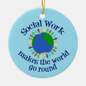 Zitat zur Inspiration für soziale Arbeit Keramik Ornament (Vorne)
