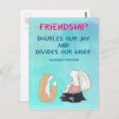 Zitat zur InspirationCute-Tierskizze Postkarte (Vorne/Hinten)