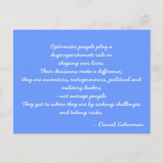 Zitat zur inspirierenden Postkarte (Vorderseite)