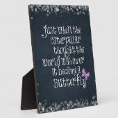 Zitat zur inspirierenden Raupe Fotoplatte (Seite)