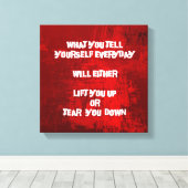 Zitat zur inspirierenden Typografie über das Selbs Leinwanddruck (Insitu (Holzboden))