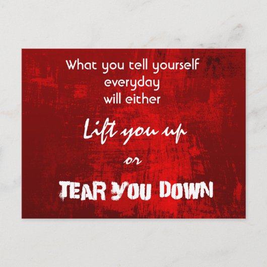 Zitat zur inspirierenden Typografie über das Selbs Postkarte (Vorderseite)