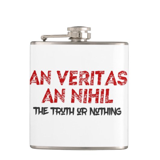 Zitat zur lateinischen Wahrheit Flachmann (Vorderseite)