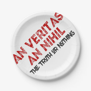 Zitat zur lateinischen Wahrheit Pappteller