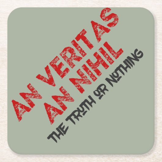 Zitat zur lateinischen Wahrheit Rechteckiger Pappuntersetzer (Vorderseite)