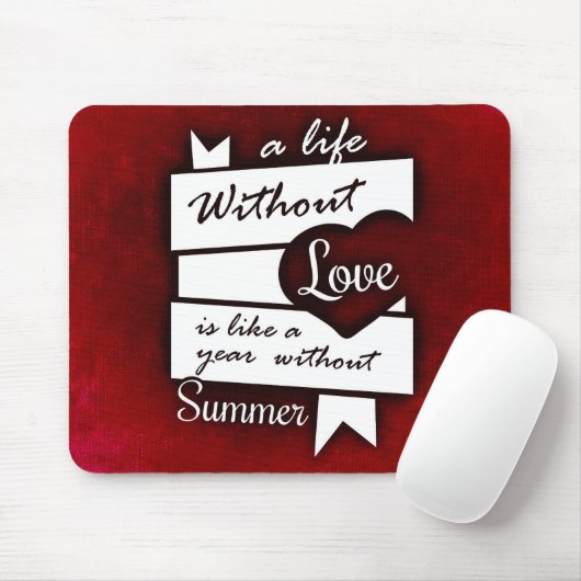 Zitat zur Liebe auf einem roten Hintergrund Mousepad (Mit Mouse)