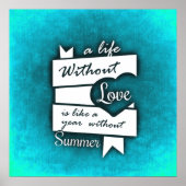 Zitat zur Liebe auf Türkis Poster (Vorne)