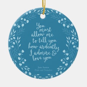 Zitat zur Liebe von Stolz und Vorurteilen Keramikornament