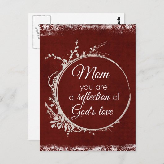Zitat zur Mama: Reflexion der Liebe Gottes Postkarte (Vorne/Hinten)