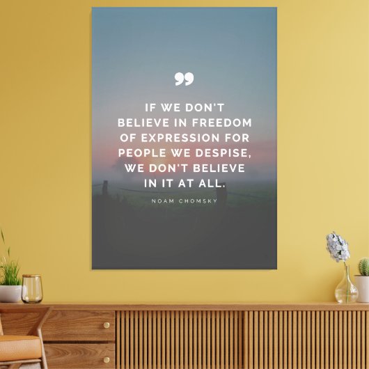 Zitat zur Meinungsfreiheit von Noam Chomsky Leinwanddruck (Insitu (Wohnzimmer))