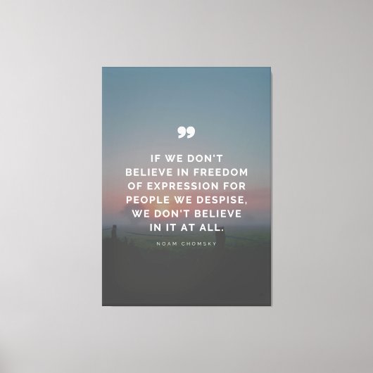 Zitat zur Meinungsfreiheit von Noam Chomsky Leinwanddruck (Vorderseite)