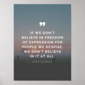 Zitat zur Meinungsfreiheit von Noam Chomsky Poster (Vorne)