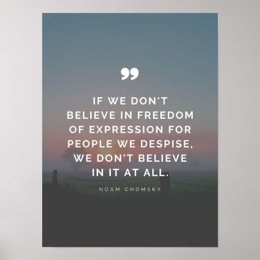 Zitat zur Meinungsfreiheit von Noam Chomsky Poster (Vorne)