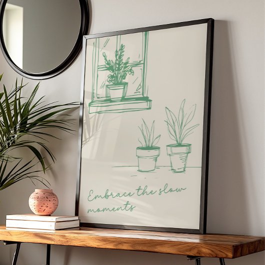 Zitat zur Minimalistischen botanischen Inspiration Poster