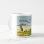 Zitat zur montessorischen Strandszene Kaffeetasse (Vorderseite Links)