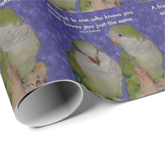 Zitat zur Partnerschaft mit Quaker Parrot Geschenkpapier (Rolleneckpunkt)
