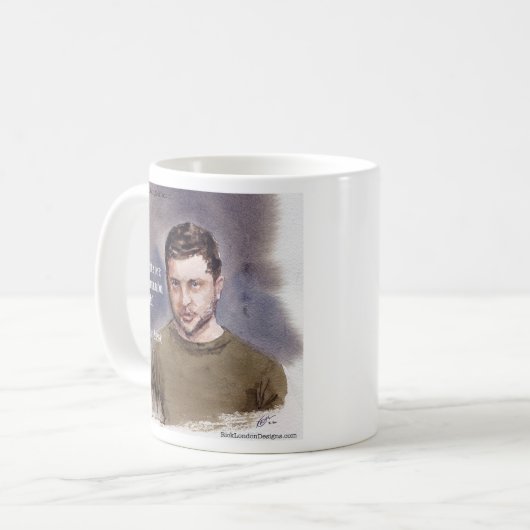 Zitat zur Qualität von Volodomir Zelensky und Muni Kaffeetasse (Vorderseite Links)