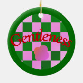 Zitat zur sanften Einstellung in klassischer grüne Keramik Ornament (Hinten)