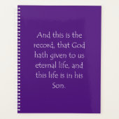 Zitat zur Schrift 1 John 5 11 Planer (Vorderseite)