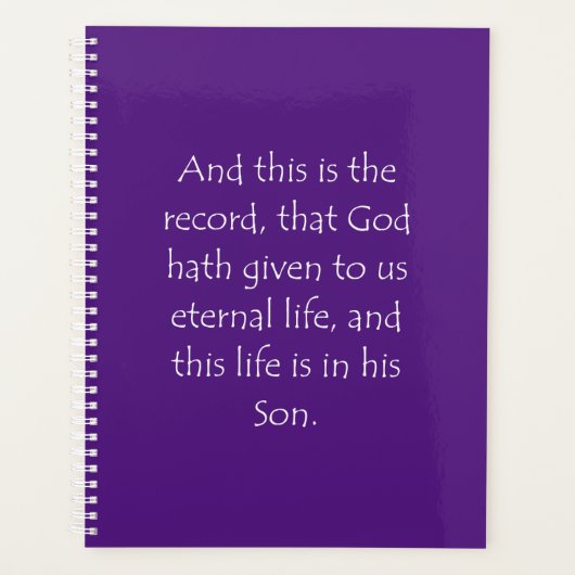 Zitat zur Schrift 1 John 5 11 Planer (Vorderseite)