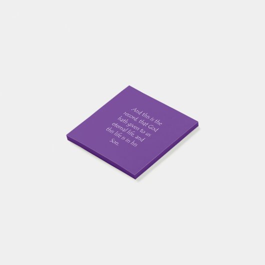 Zitat zur Schrift 1 John 5 11 Post-it Klebezettel (angewinkelt)