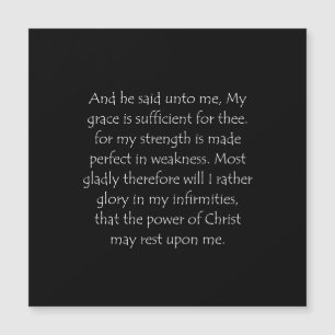 Zitat zur Schrift 2 Korinther 12 9 Magnetkarte