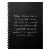 Zitat zur Schrift Jeremiah 1 5 Notizblock (Vorderseite)