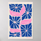 Zitat zur Schrift JW Inspirational Blue Pink Blüte Poster (Vorne)