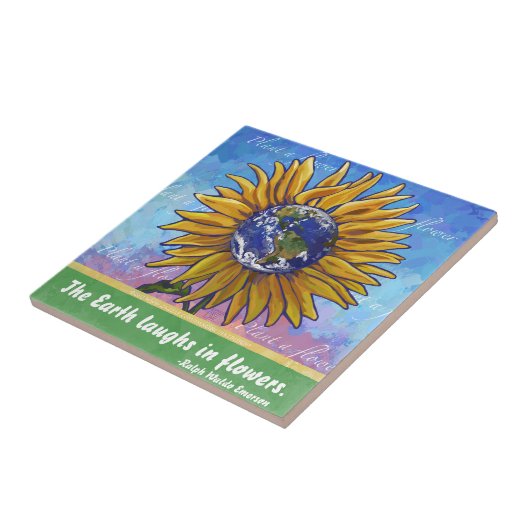 Zitat zur Sonnenblume Fliese (Seite)