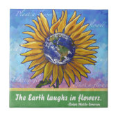 Zitat zur Sonnenblume Fliese (Vorderseite)