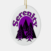 Zitat zur Stille Moderne Lila Mond-Bäume Keramikornament (Rechts)