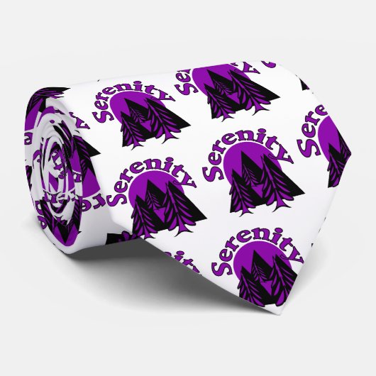 Zitat zur Stille Moderne Lila Mond-Bäume Krawatte (Gerollt)