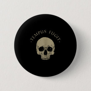 Zitat zur Stoikphilosophie Tempus Fugit-Skull-Stoi Button