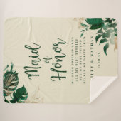 Zitat zur tropischen grünen und goldblättrigen Tra Sherpadecke (Vorderseite (Horizontal))