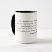 Zitat zwei Georges Orwell ab 1984 tonen Tasse (Vorderseite Links)